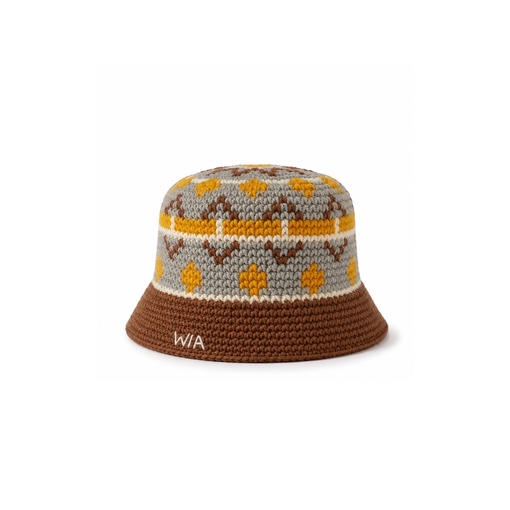Yellow & Brown Wool Bucket Hat