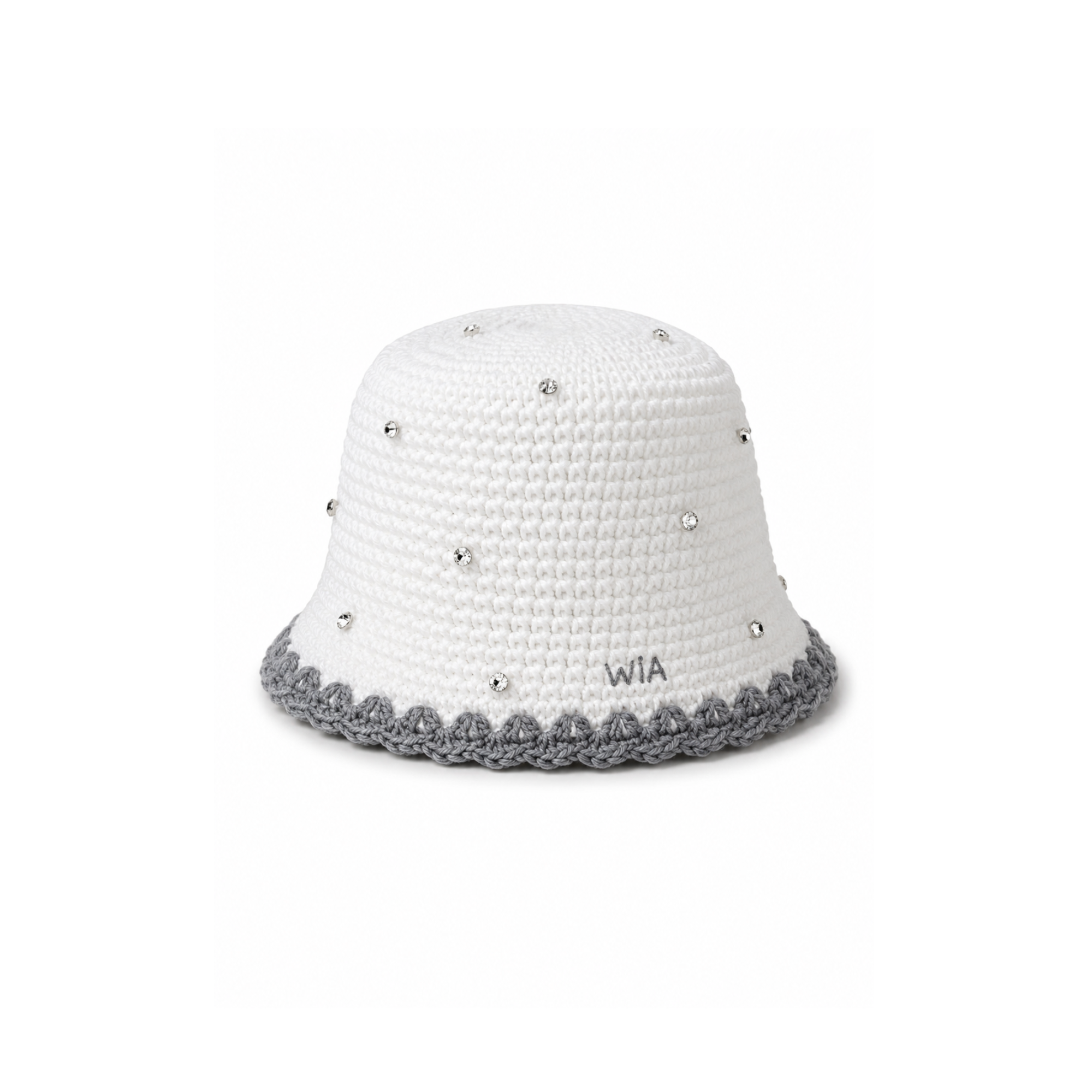 Gem Bucket Hat in White
