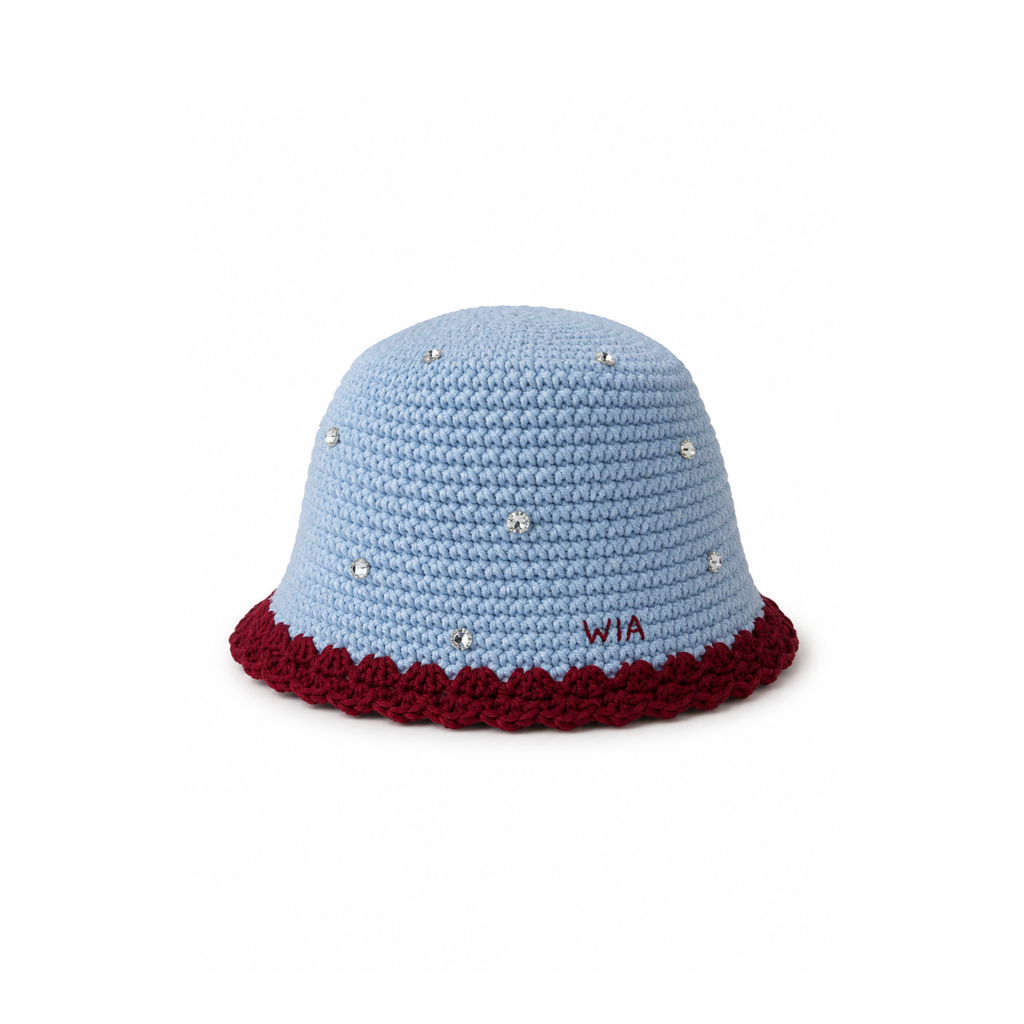 Gem Bucket Hat in Baby Blue