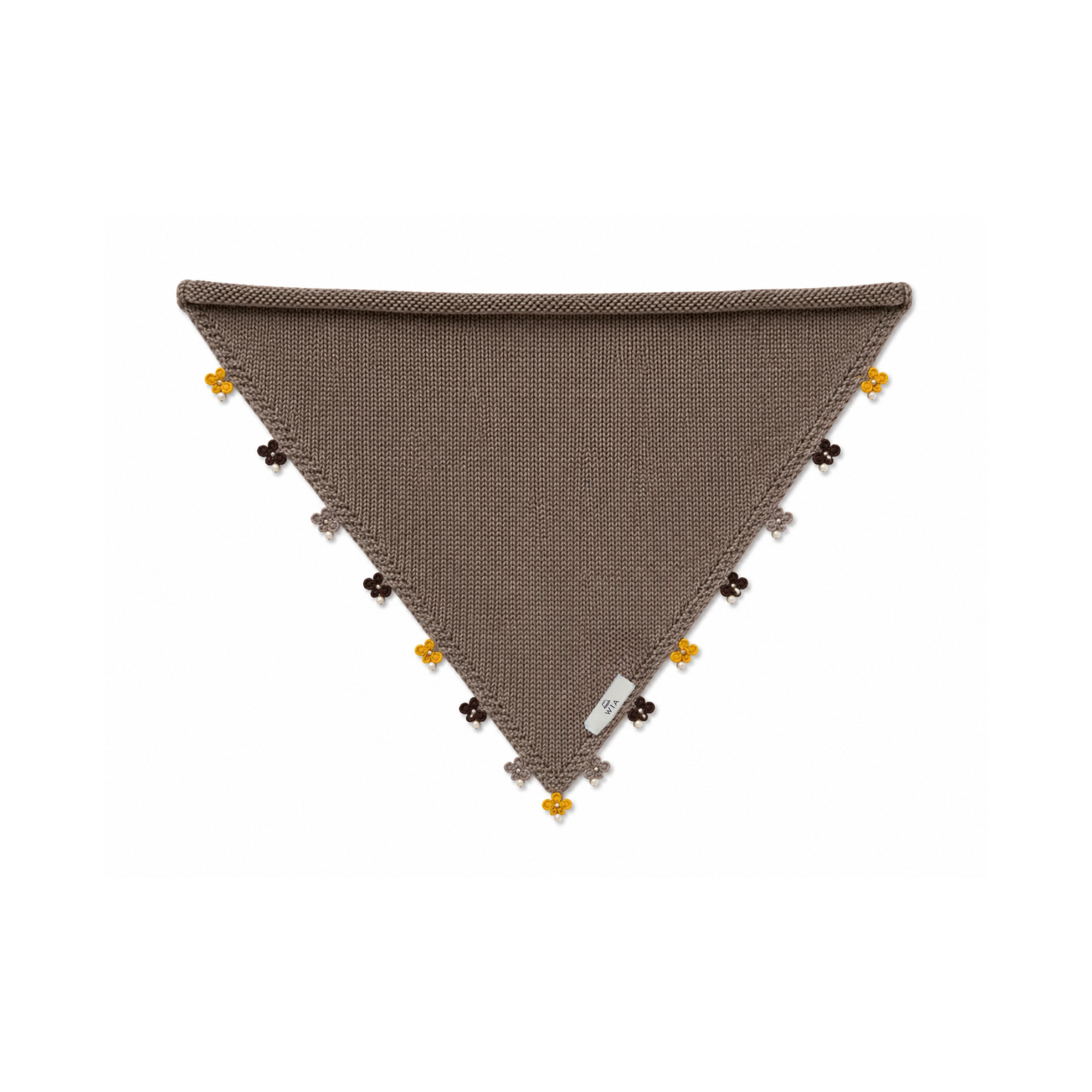 Grey Small Embroidered Bandana