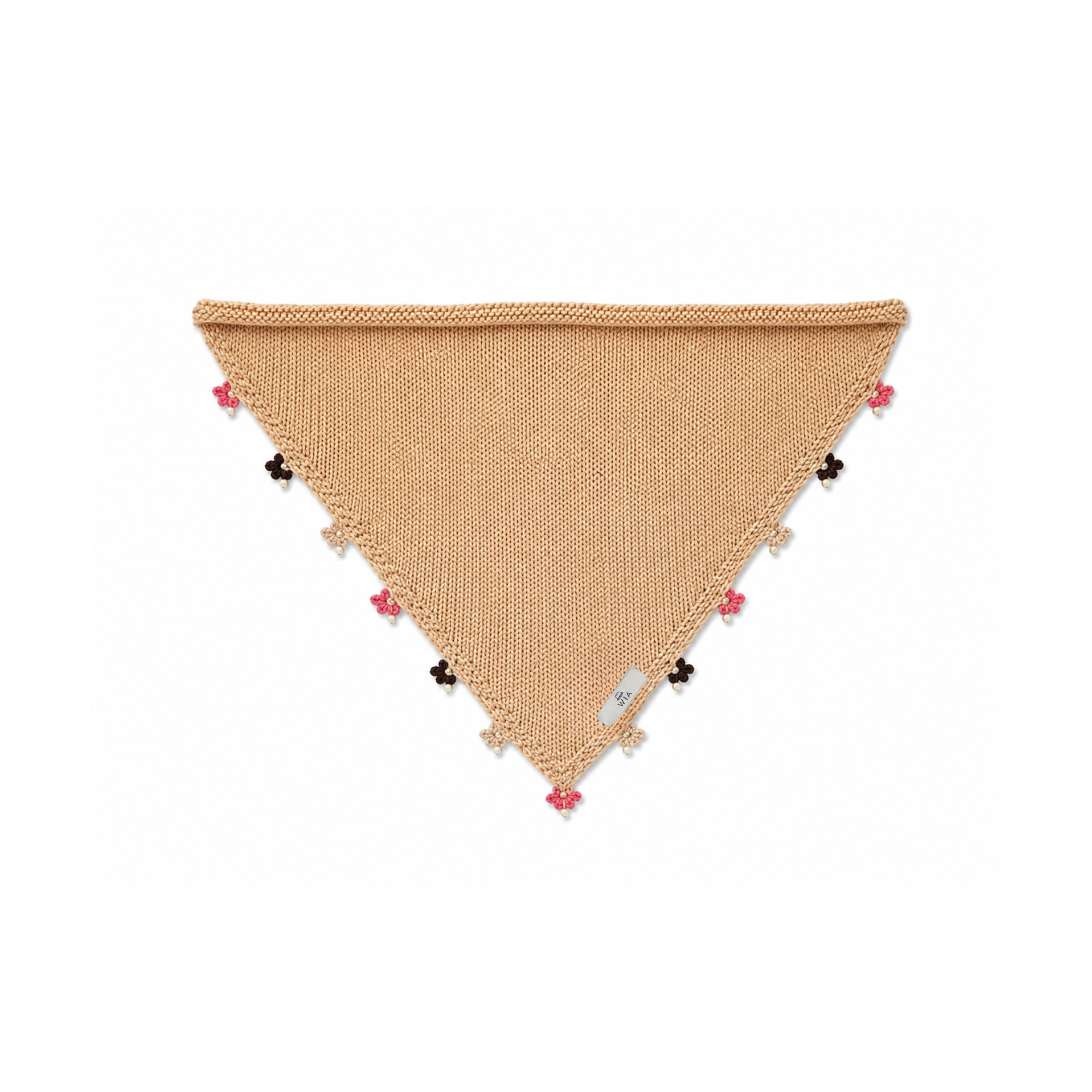 Beige Small Embroidered Bandana