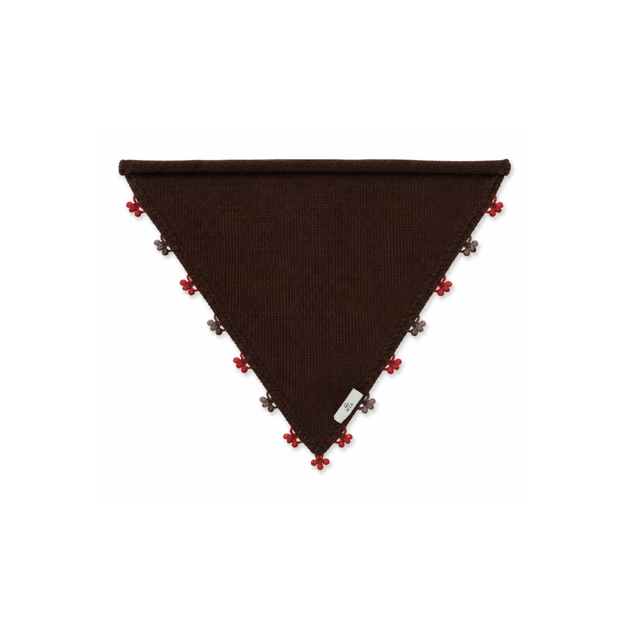 Brown Small Embroidered Bandana