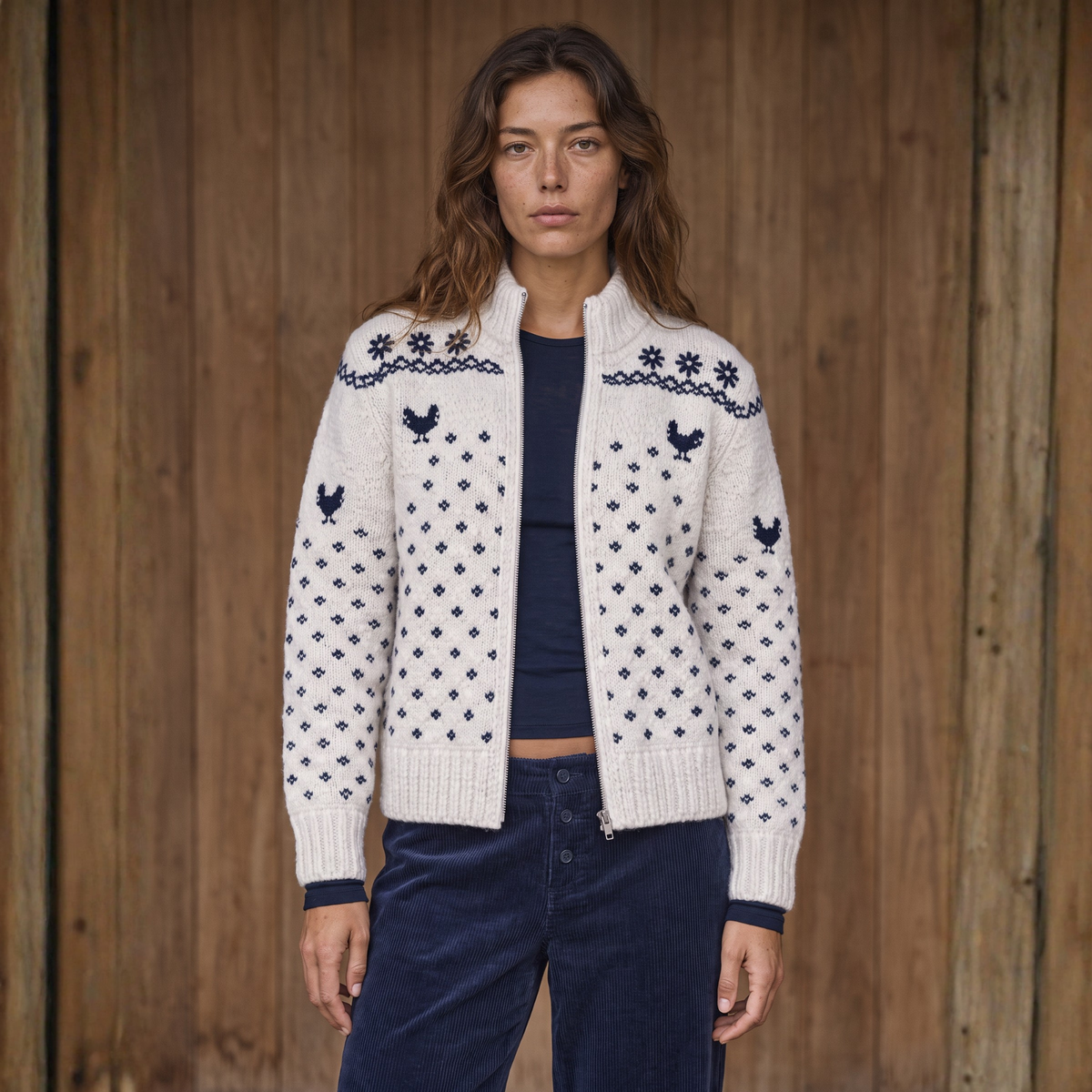 The Cottage Zip in Navy