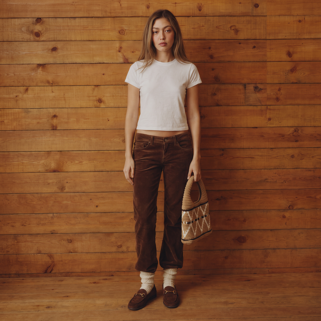 Beige Small Wool Hobo Bag