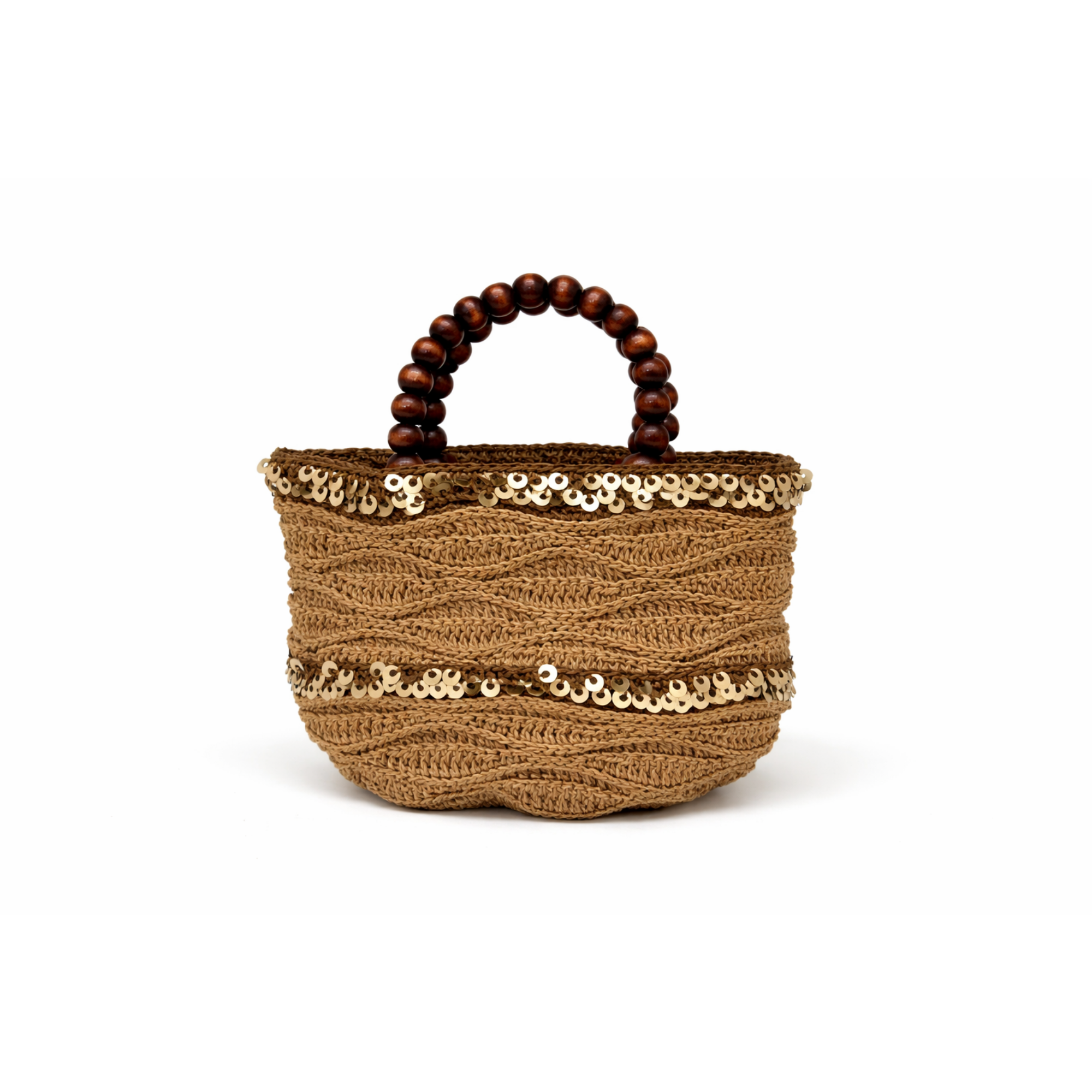 Sequin Beaded Bag in Brown