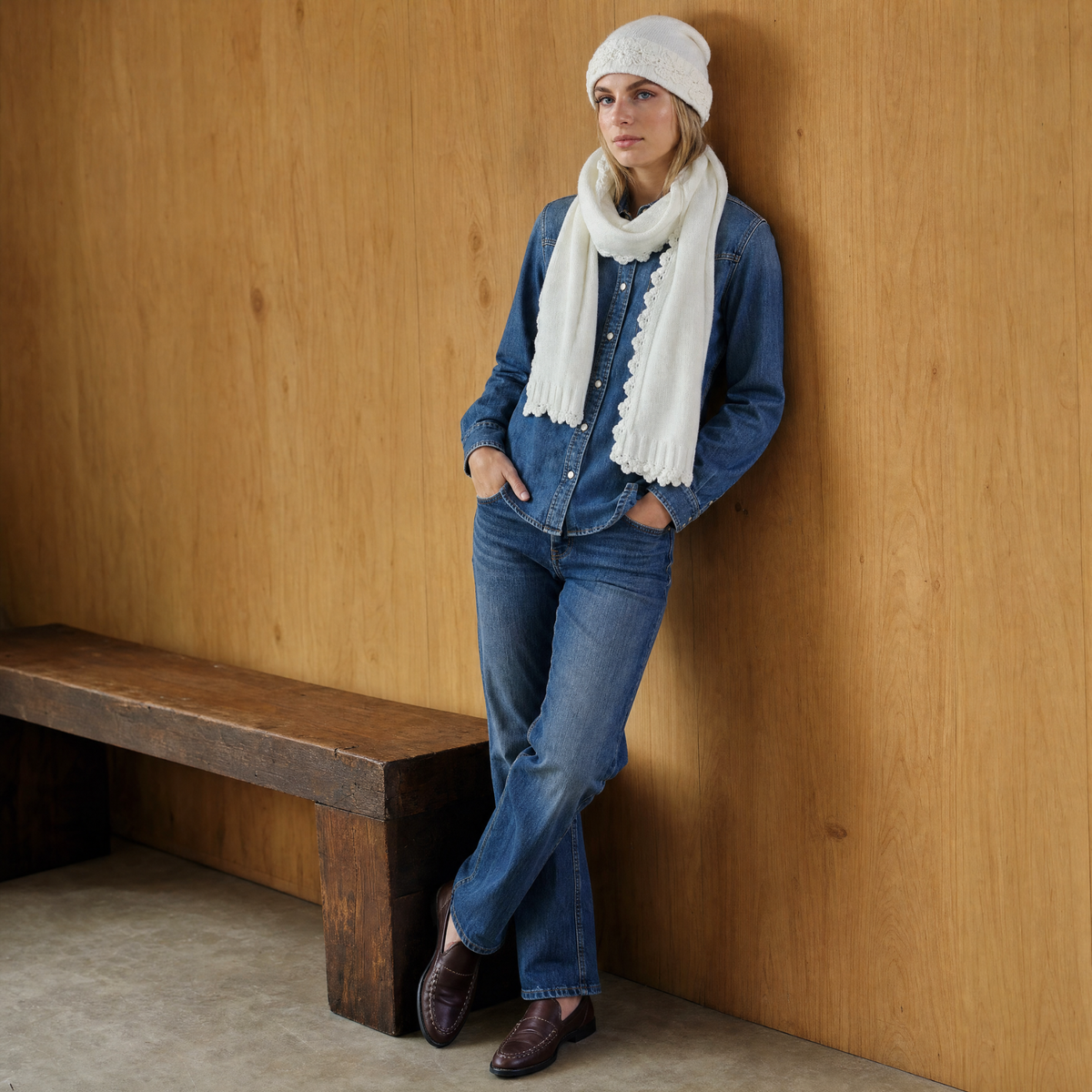 Fleur Scarf In Ecru