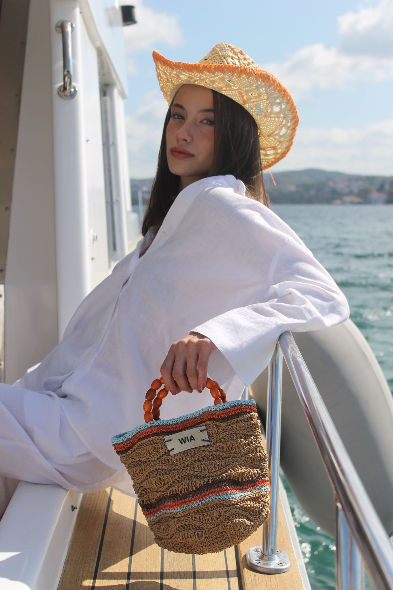 Beaded Bag in Peach