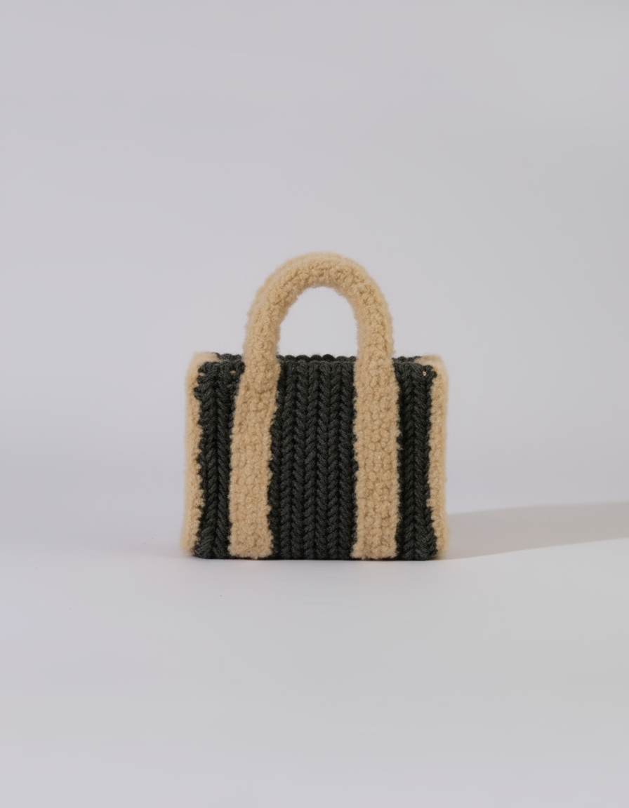 Grey Teddy Mini Tote Bag