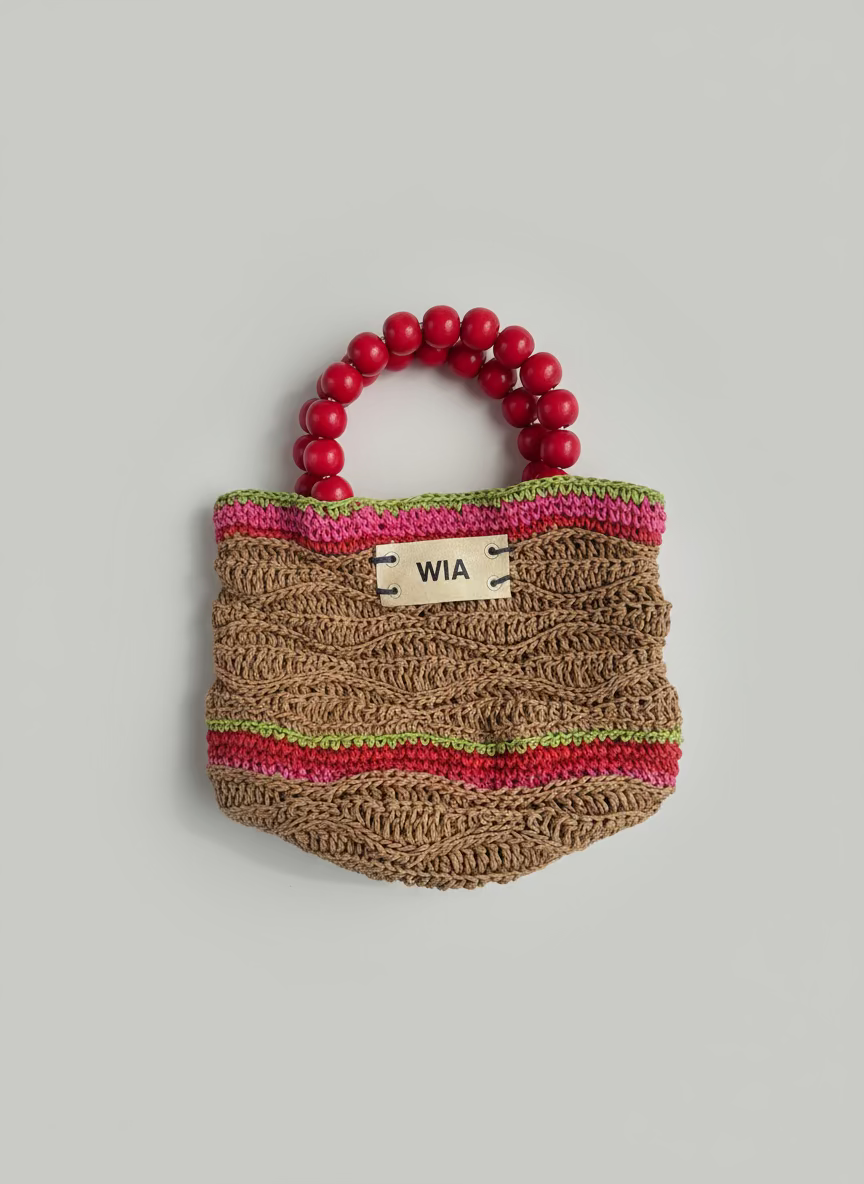 Beaded Bag in Cherry