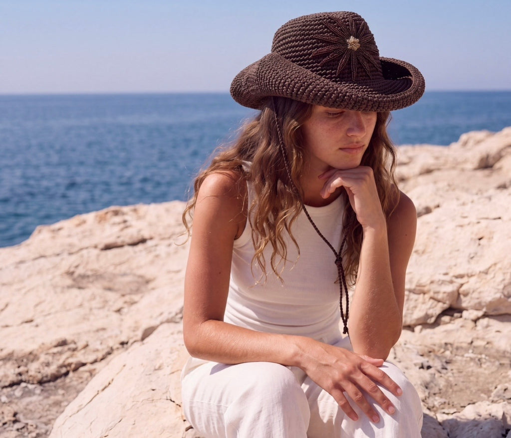 WIA X IKINITA Isabel Hat in Chocolate Brown