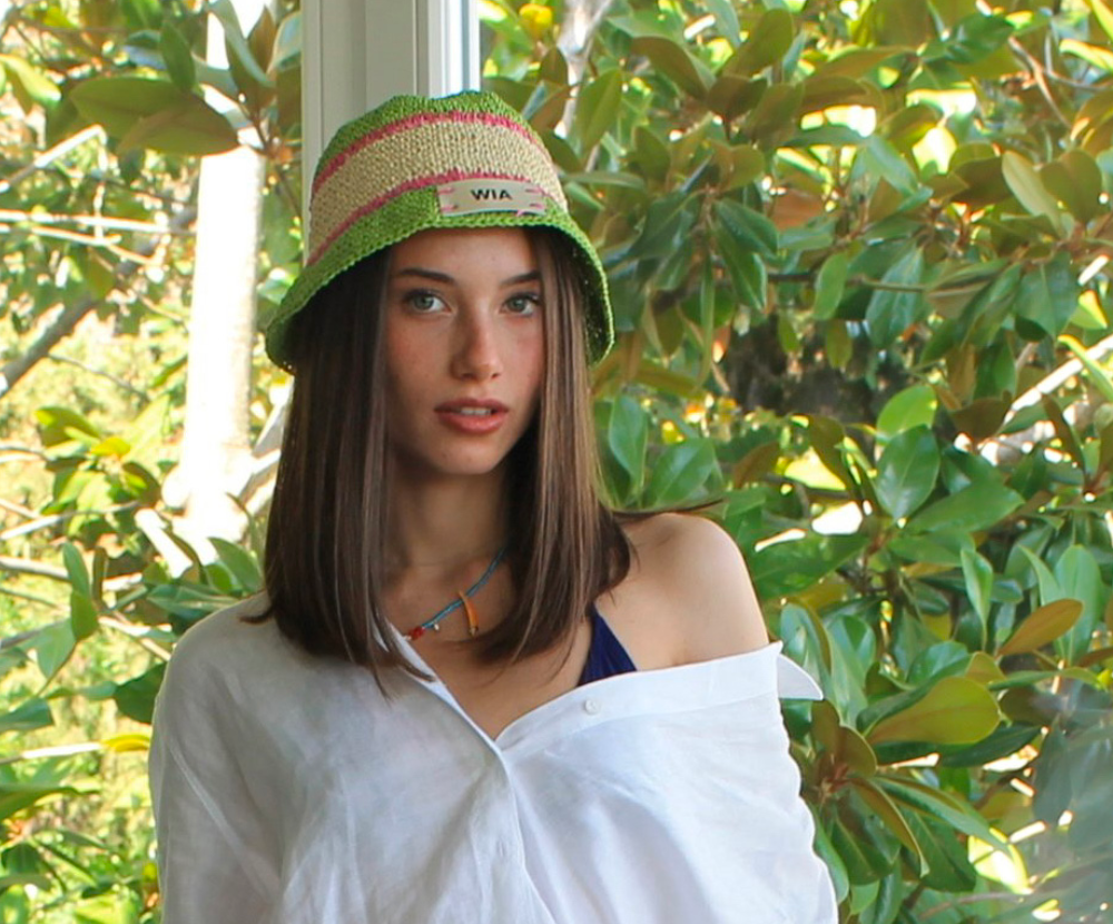 Straw Bucket Hat in Green