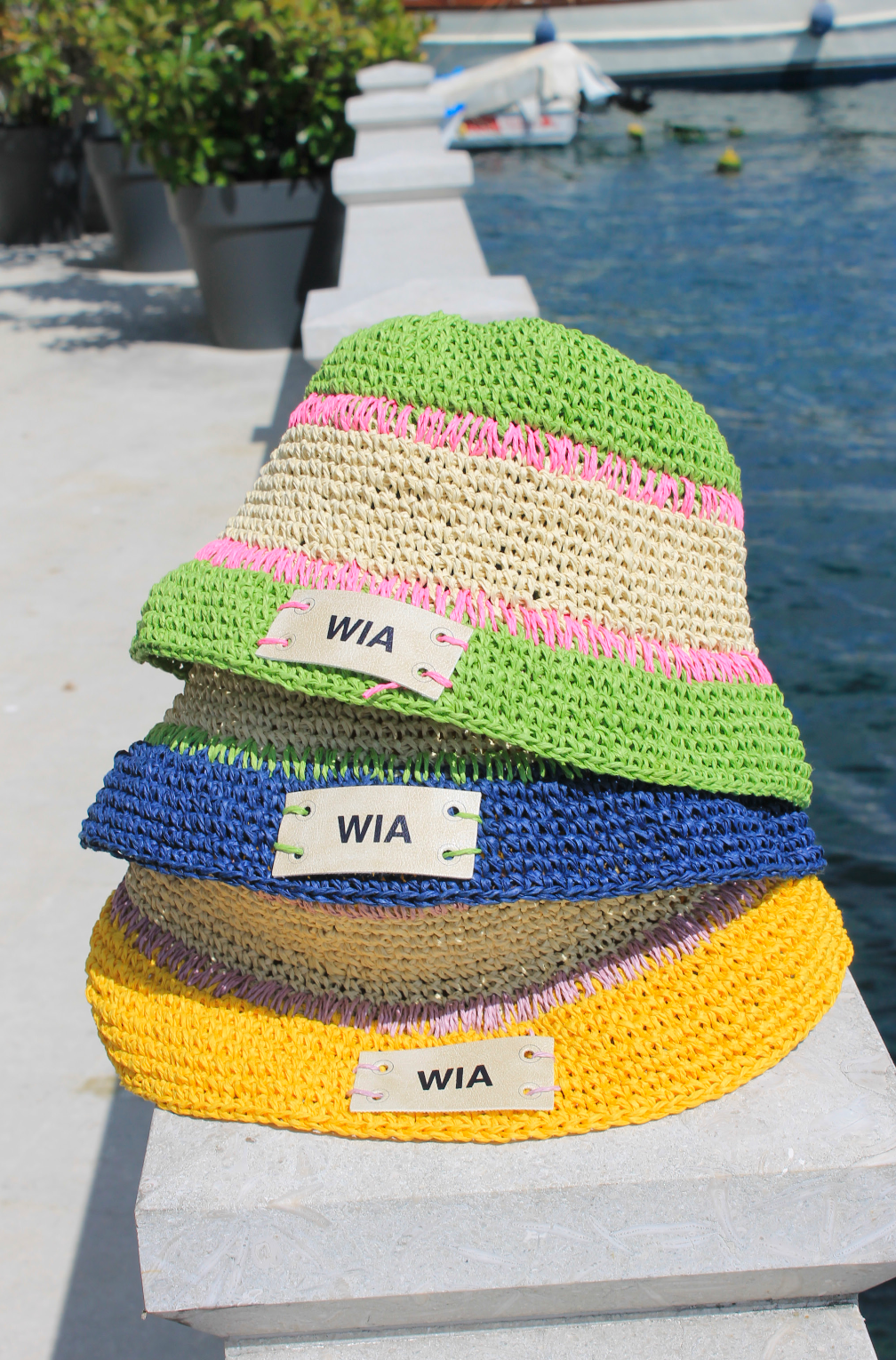 Straw Bucket Hat in Green