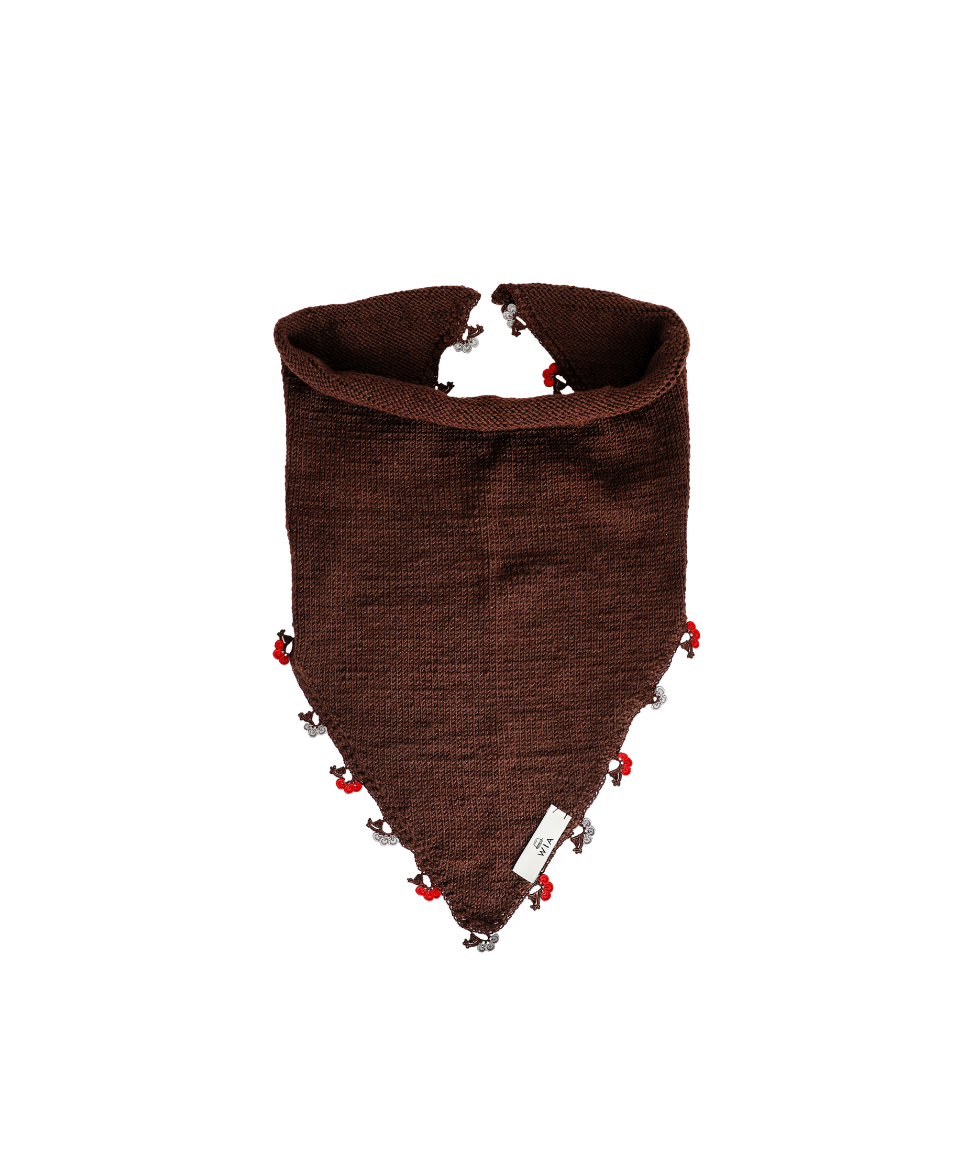 Brown Small Embroidered Bandana