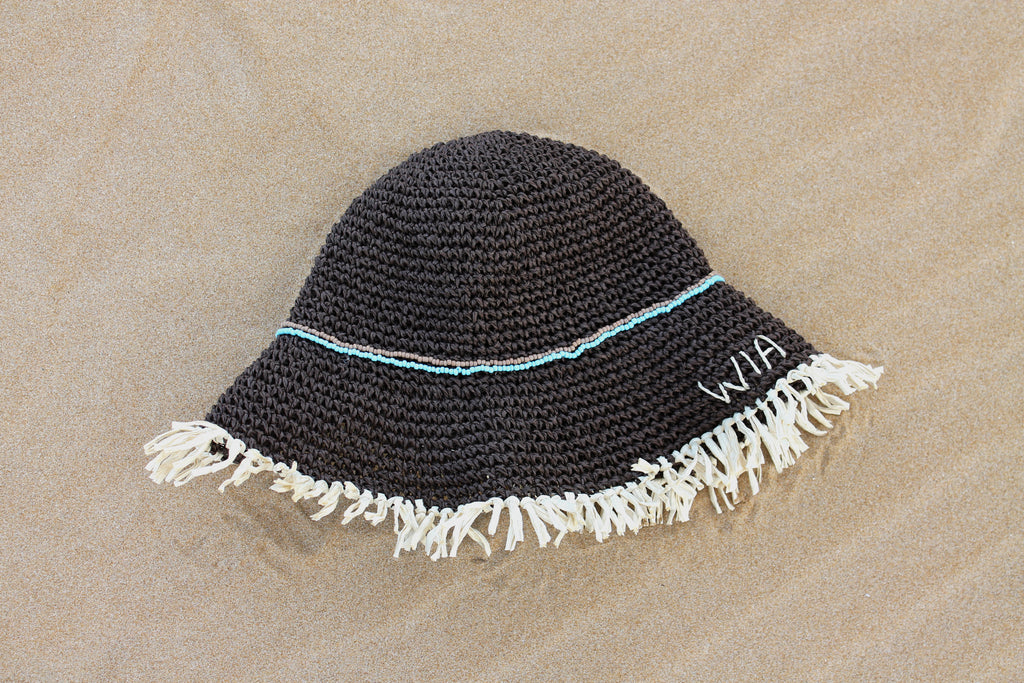 Fringe Bucket Hat Brown
