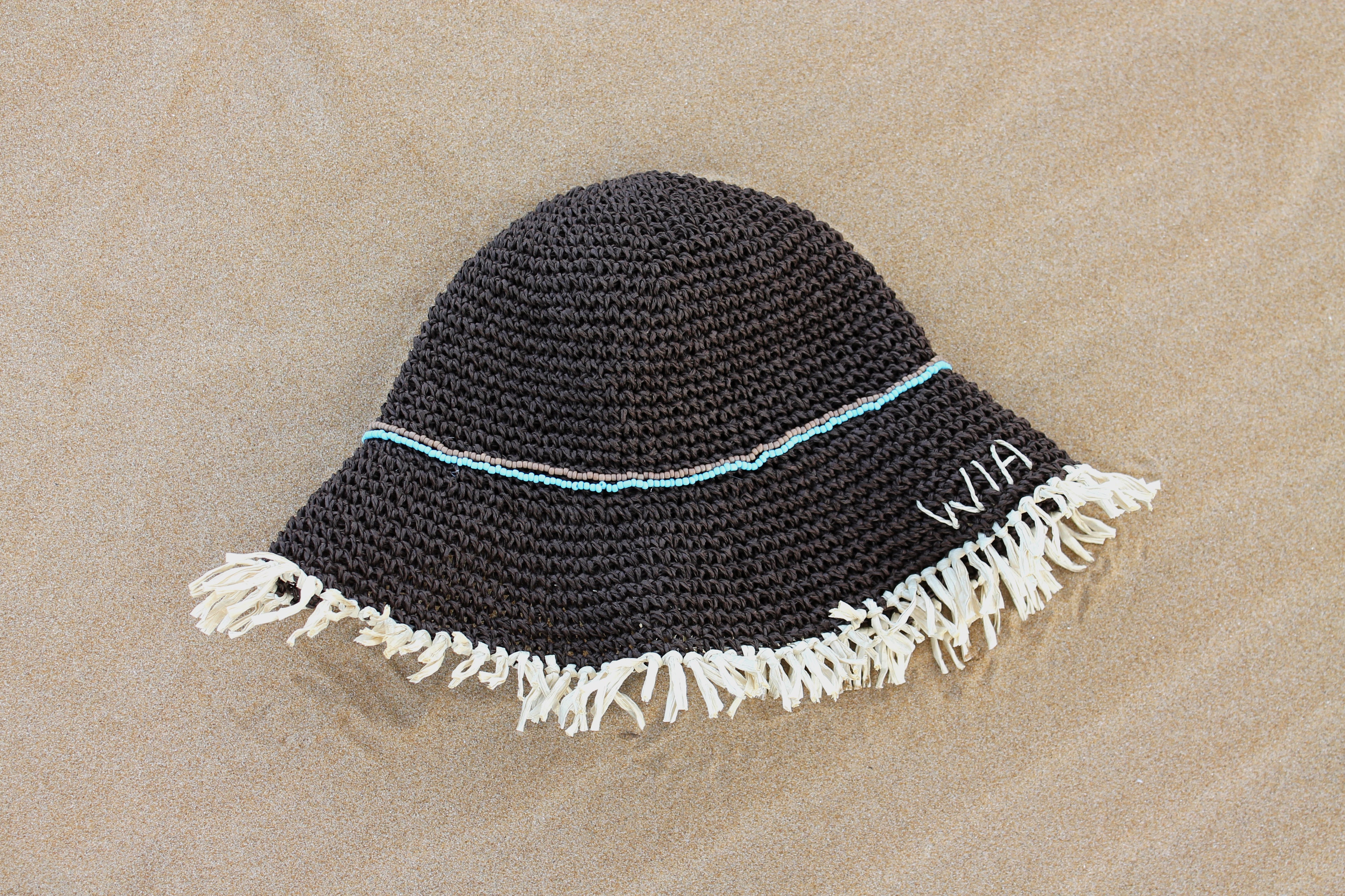 Fringe Bucket Hat Brown
