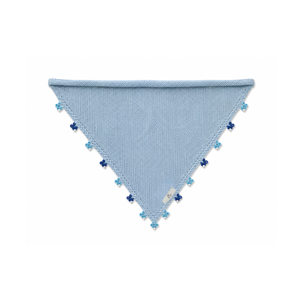 Baby Blue Small Embroidered Bandana